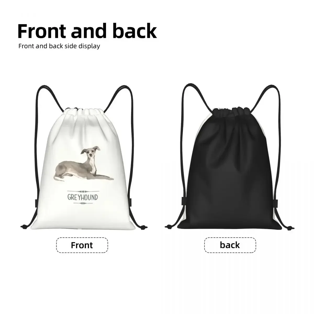 Kawaii Greyhound Dog Drawstring Backpack Bags Women Men Lightweight Pet Whippet Sighthound Gym Sports Sackpack Sacks for Yoga