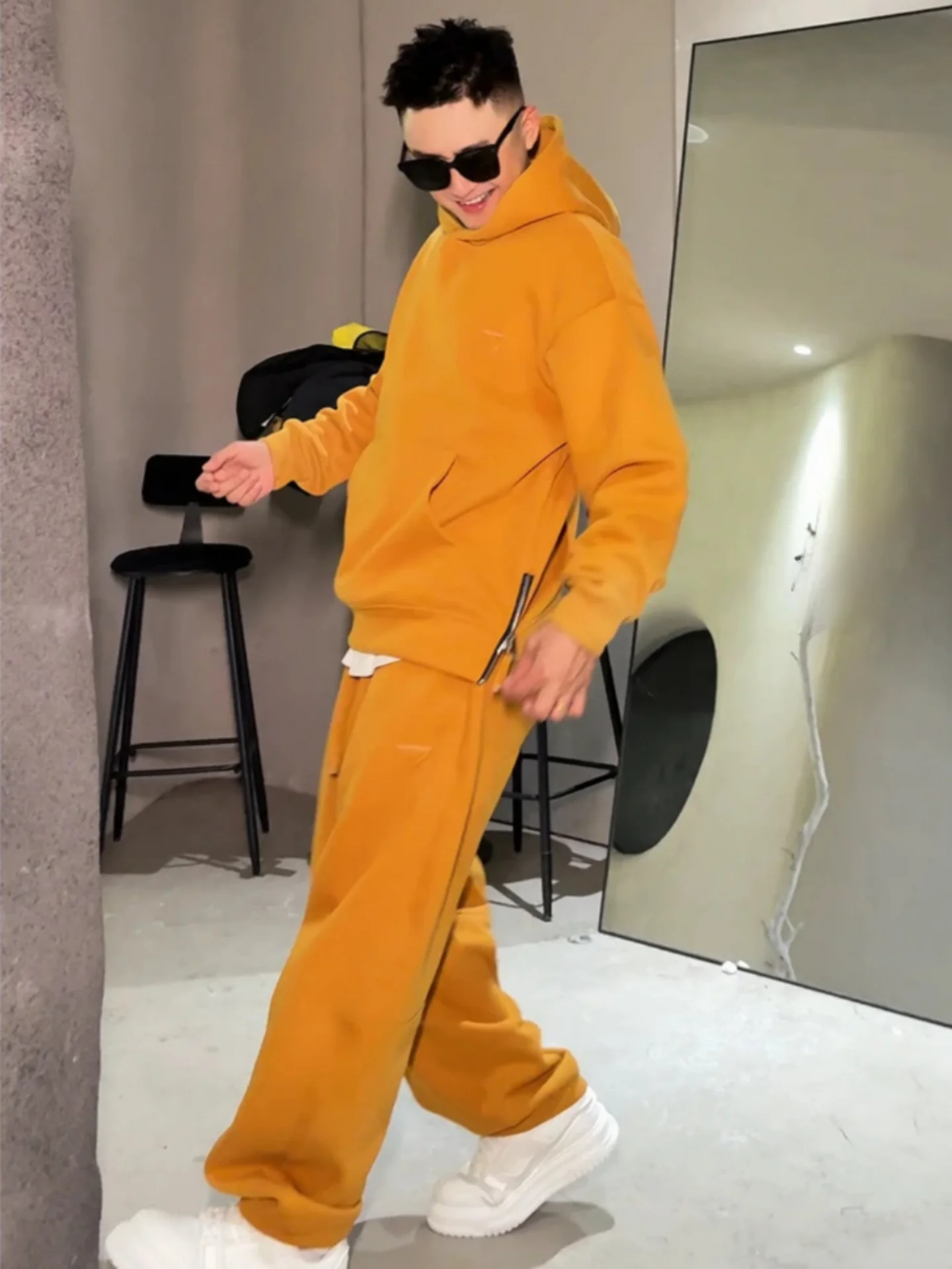 

Осенняя новинка Faion, мужская повседневная толстовка с капюшоном, комплект брюк-ножей, комплект из двух предметов высокого качества, удобные длинные молодежные длинные брюки све