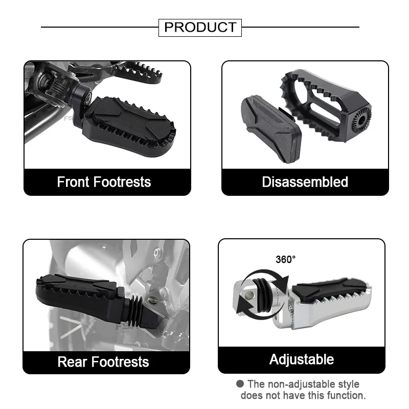 Motorcycle Footrest Rest Padel Rubber Cover For BMW R1200GS R1250GS LC ADV R 1250 GS Adventure GSA Aluminum Rotatable Footpeg