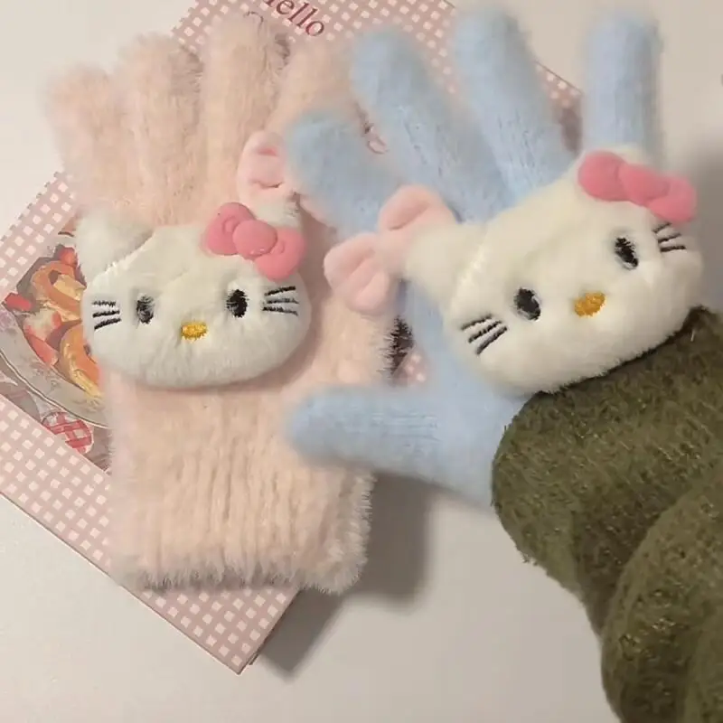 قفازات سانريوس اللطيفة هالو كيتي للطلاب لركوب الدراجات، أزياء دافئة محمولة ومريحة ومطبوعة ومبتكرة، هدايا راقية رائجة البيع #1