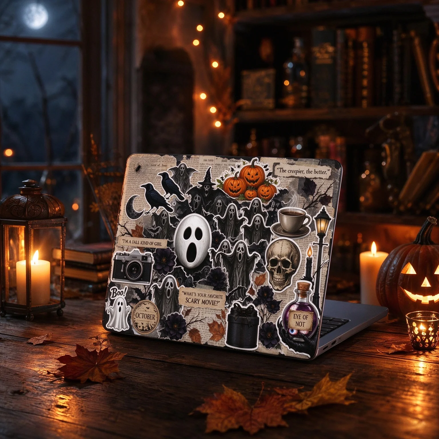 Retro Scary Halloween for MacBook Air 13 inch Case M5 M4 M3 M2 Pro 14/16 Neo case Novelty Premium Pattern Hardshell Laptop Case
