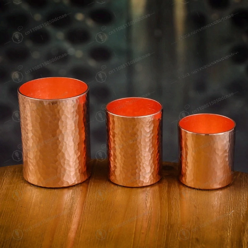 

Кованая вручную чашка из фиолетовой меди – винтажная кованая текстура для чая, пива и оздоровления, уникальный металлический посуда для питья ручной работы