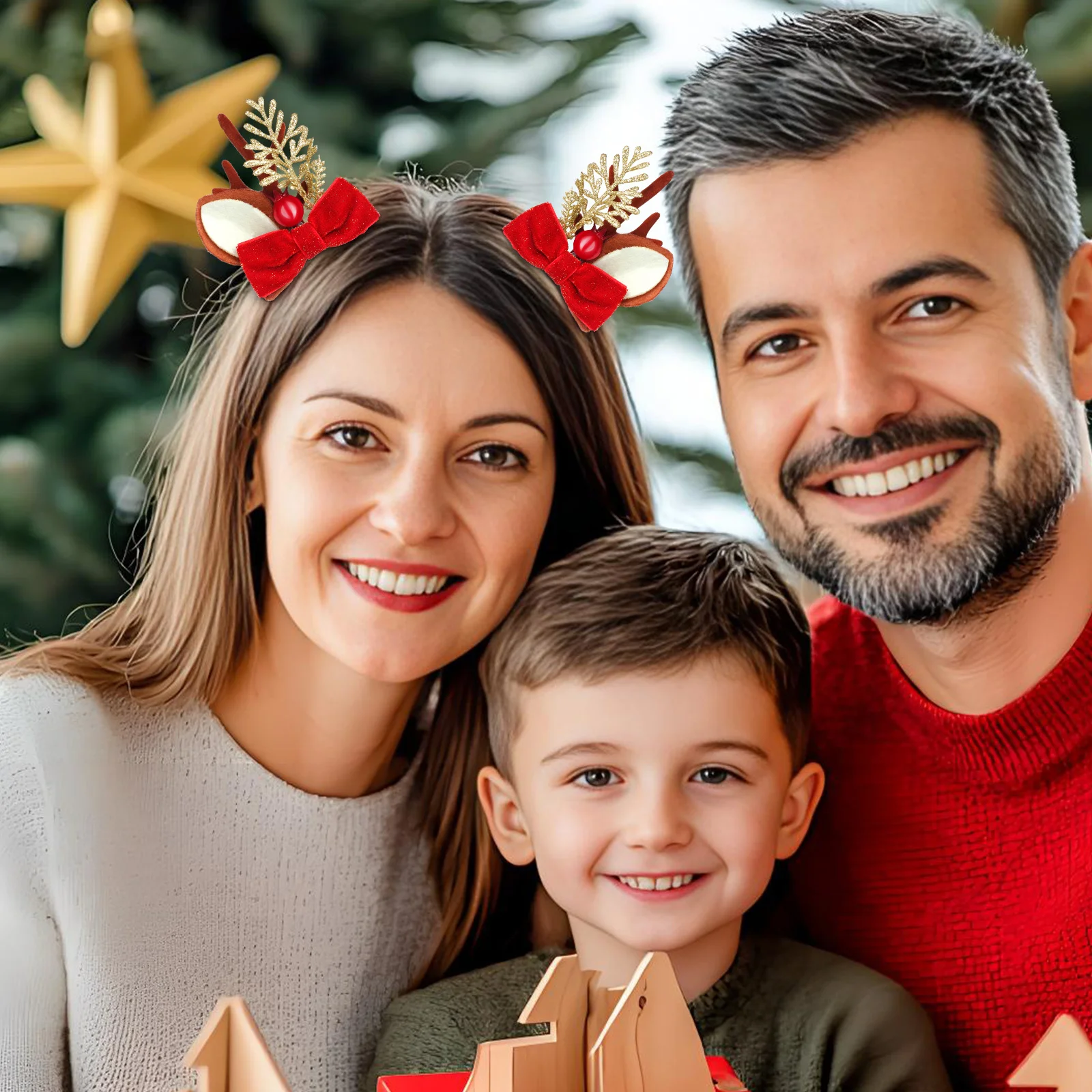 

Christmas Reindeer Antler Hair Clips Set Festive Xmas Party Hair Accessories For Women Girls Holiday Hairstyle Decor