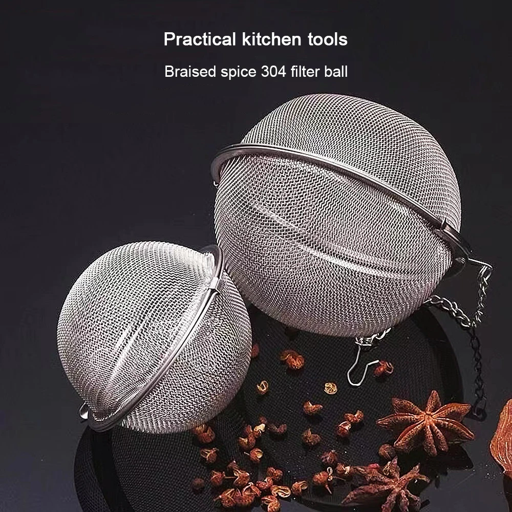 

304 stainless steel seasoning ball, home tea filter, brine cooking seasoning filter ball, hot pot seasoning filter ball
