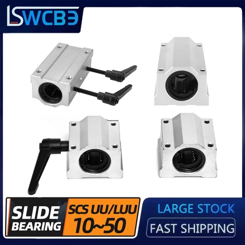 Rodamiento de eje óptico de posicionamiento de bloqueo deslizante, caja lineal de 1/2/4 piezas, SCS10, 12, 16, 20, 25, 30, 35, 40UU/LUU
