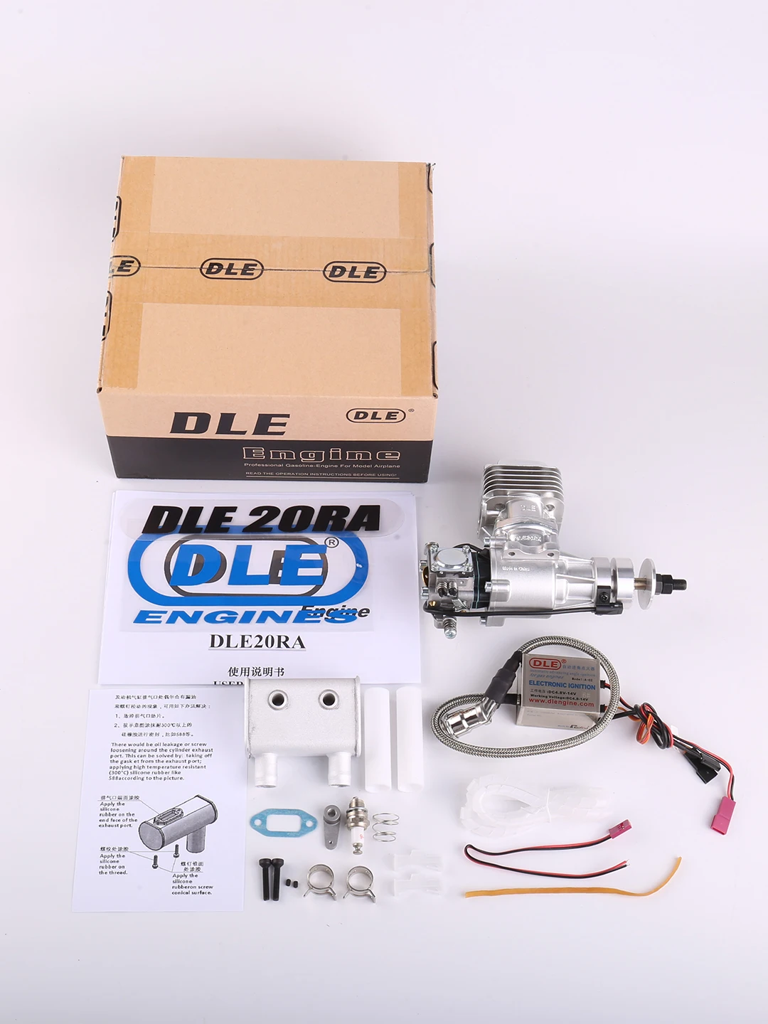 DLE Original New DLE 20CC DLE20RA DLE 20RA Gasoline Engine for RC Model Two Strokes Single Cylinder Rear Exhaust Natural Air