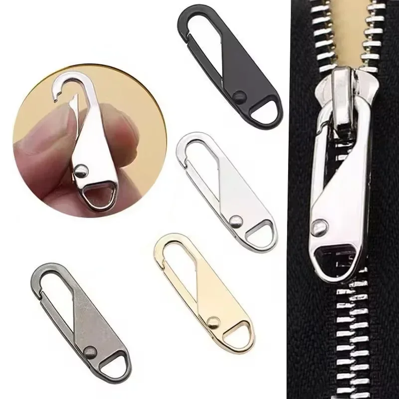 1/5Pcs Zipper Slider Puller Instant Repair Bag Replacement Bad Buckle Travel Suitcase Metal Zipper Head Universal DIY Craft