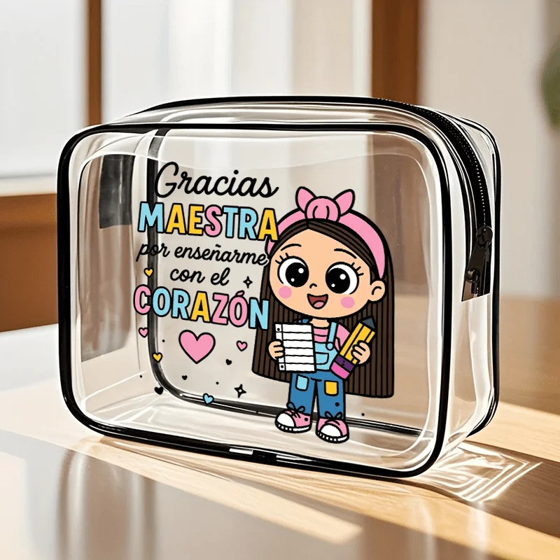 Teacher-Themed Toiletry Bag for Educators with 