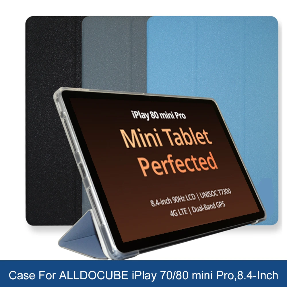 Folio Stand Case for ALLDOCUBE IPlay 80 Mini Pro 70 Mini Pro 8.4' Inch Cover with Stand Function Protective Case TPU Back Cover