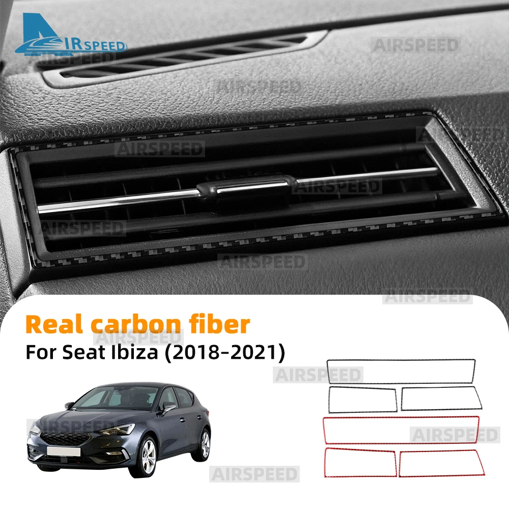 

Real Soft Carbon Fiber Sticker For Seat Ibiza 6F 2018 2019 2020 2021 2022 2023 2024 2025 Car Center Console Air Outlet Frame