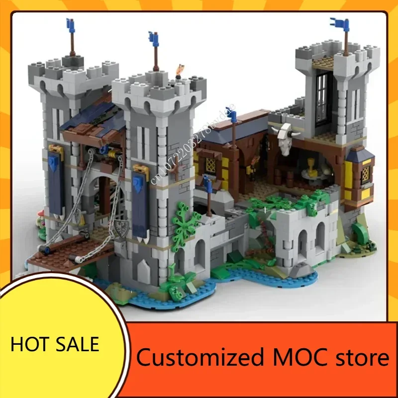 1971PCS Black Falcon's Stronghold Customized MOC Holiday  Creative DIYAssembly Birthday ChristmasToys for Kids Ages