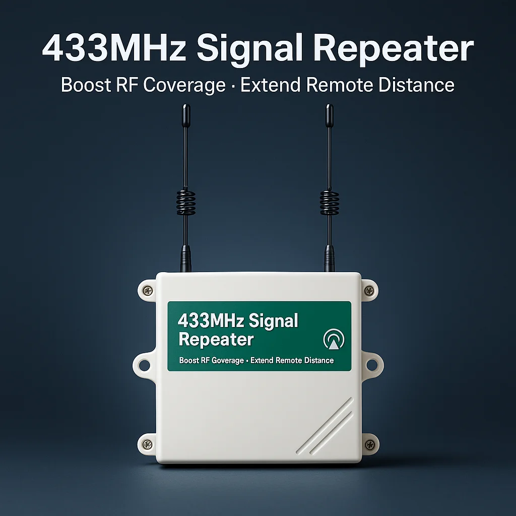 1000m Long-Range 433MHz Signal Repeater, Booster for Sensors & Alarm Devices, Fix Weak Signal