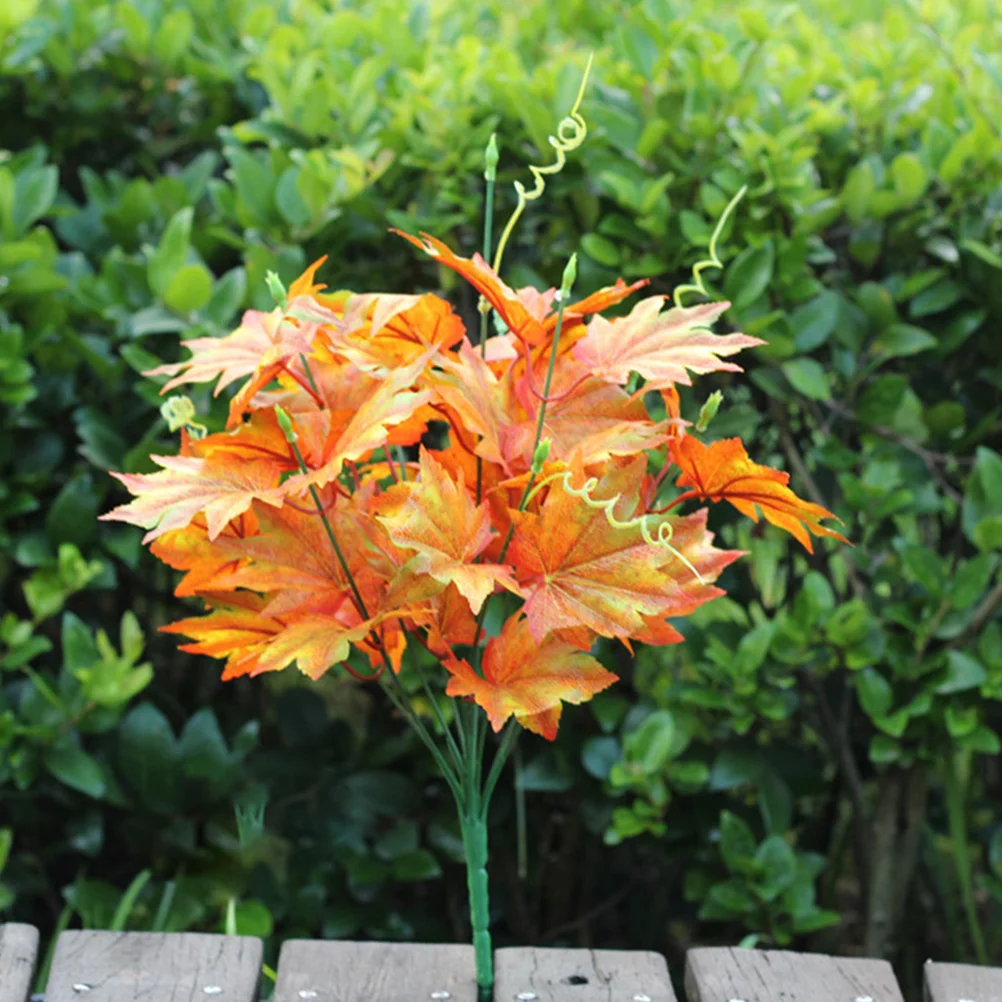 

Simulation Maple Leaves Thanksgiving Harvest Festival Table Decoration Safe Material Long Lasting Fake Leaves for Party