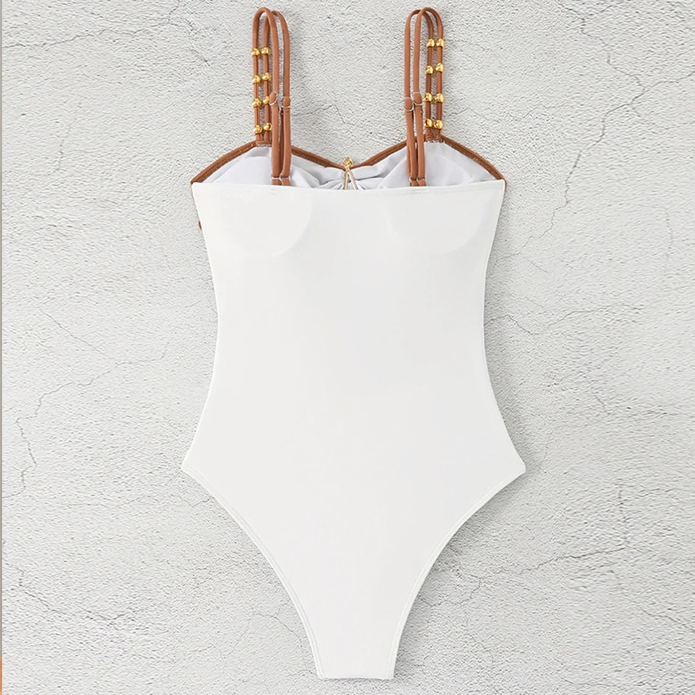 VigoBeviya 2026 Traje de Baño Hueco para Mujer, Monokini de Una Pieza sin Espalda con Tirantes para Verano, Traje de Baño Femenino para Playa