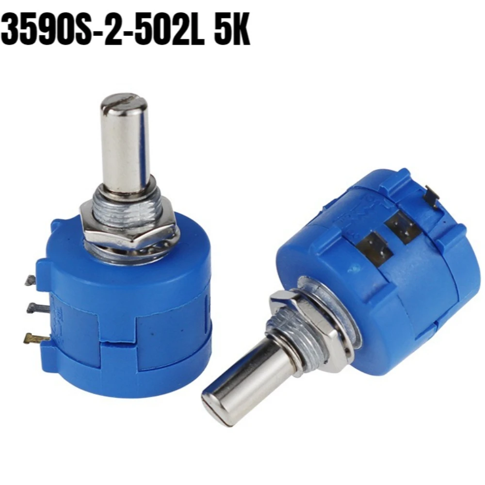 3590S-2-502L 5K Precision Multi-Turn Wirewound Potentiometer Adjustable Resistor 10 Turns for Industrial Circuit Control