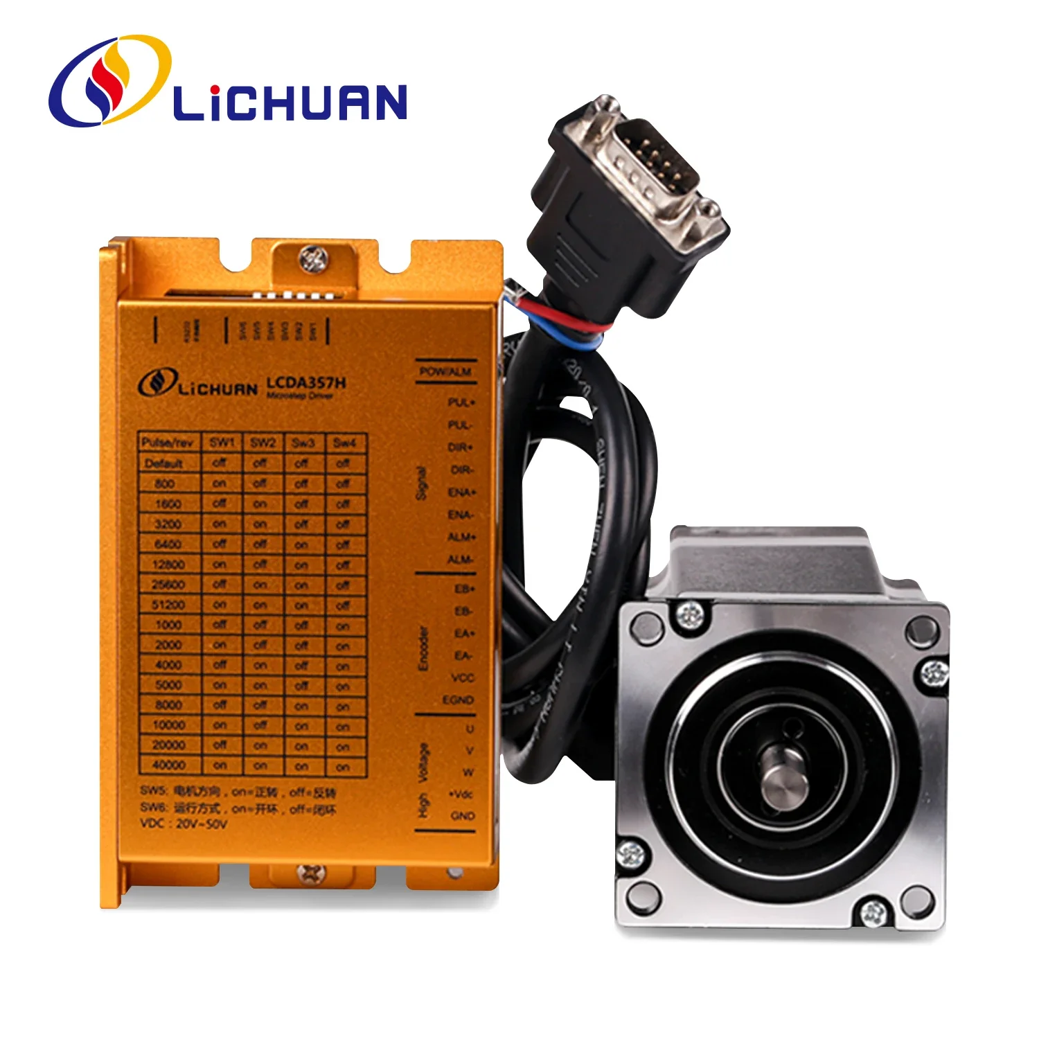 

2026 LICHUAN 3Phase Nema23 1/2/3Nm Closed Loop Stepper Driver Motor for CNC Milling Cutter Labeling DC18V~50V 7A Pul+dir 1000ppr