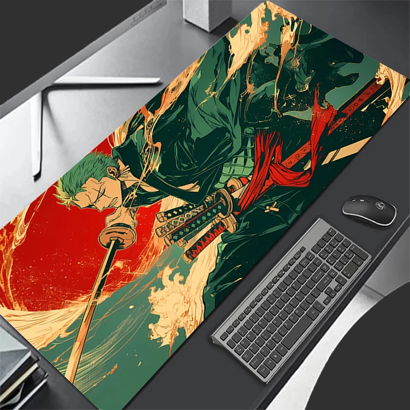 

90x40cm XXL Rubber Large PC Mousepad one Piece Zoro Gamer Gaming Mouse Pads 900x400 Anime Desk Keyboard Mat Computer Laptop Mat