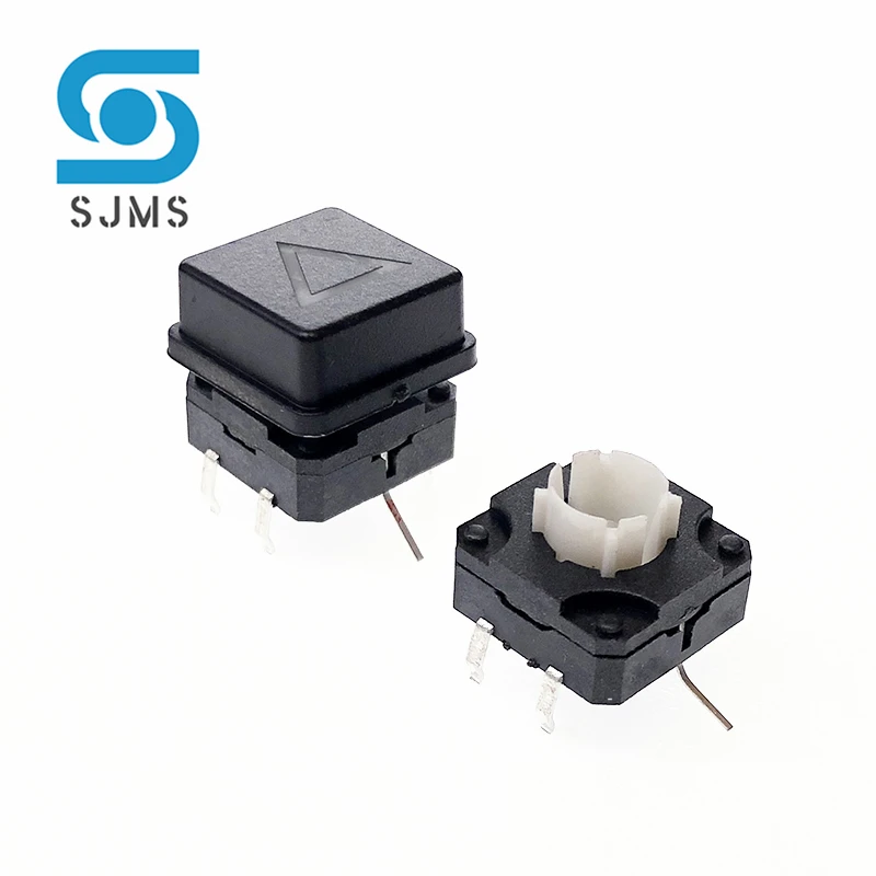 1Pcs 12*12mm 12x12 DIP-6P With Light LED Tactile Micro Push Button Momentary Switch+ Can transmit light square button Switch Cap