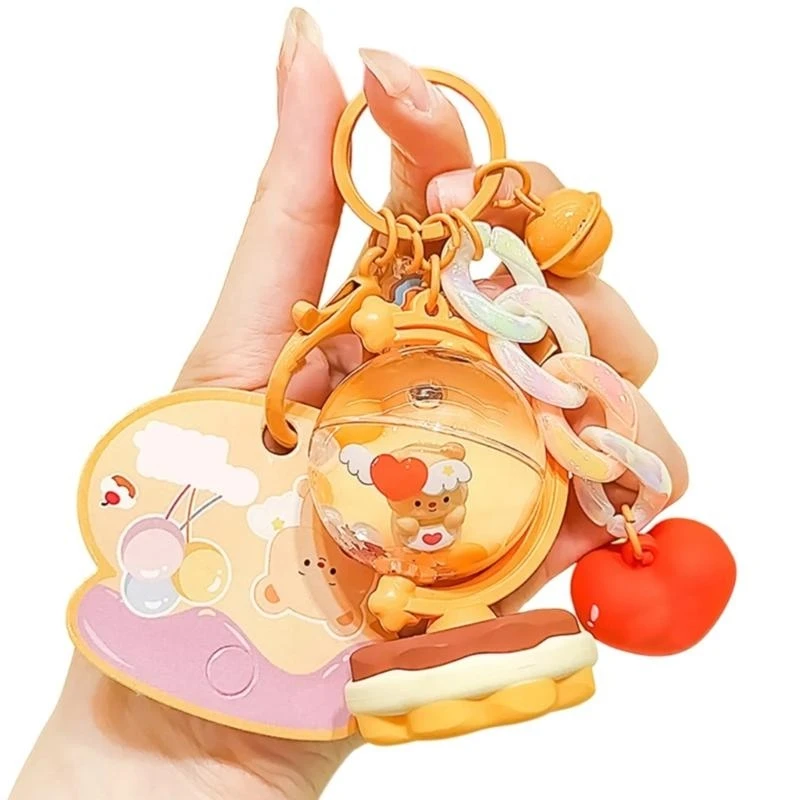 

Butter Bear Keyring Смешное мультфильм ухо мультфильм медведь девочка -матча для девочек -макин