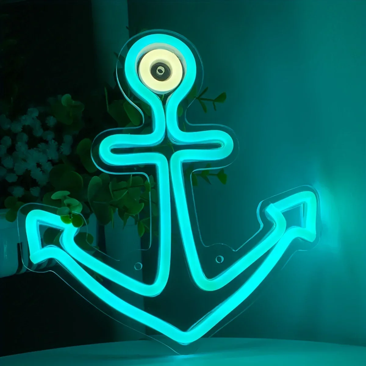 Anchor Neon Sign for Wall Decor, Led Lights Signs for Beer Bar Club Office Hotel Cafe Man Cave Restaurant bedroom boys room