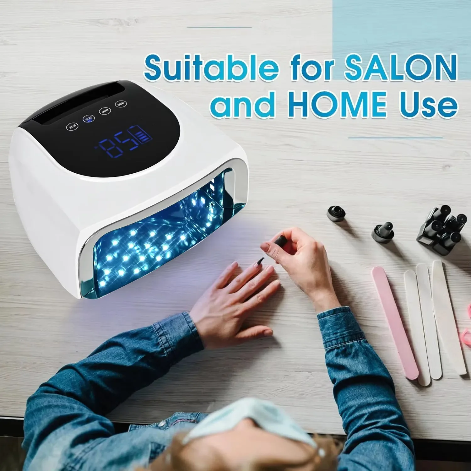 96W Magnetic Removable Bottom Nail Lamp Wireless Gel Polish Dryer Manicure Machine UV LED Light for Nail Portable Nail Lamp