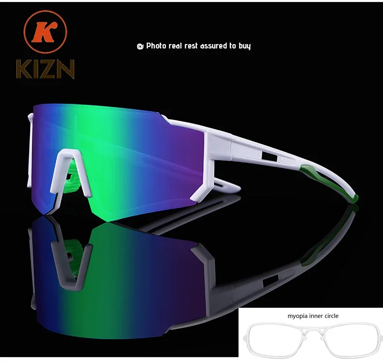 

KIZN Polarized Riding Myopia Sunglasses TR90 Sports for Men & Women Outdoor Driving Custom Prescription Eyewear -0.50 to -6.0