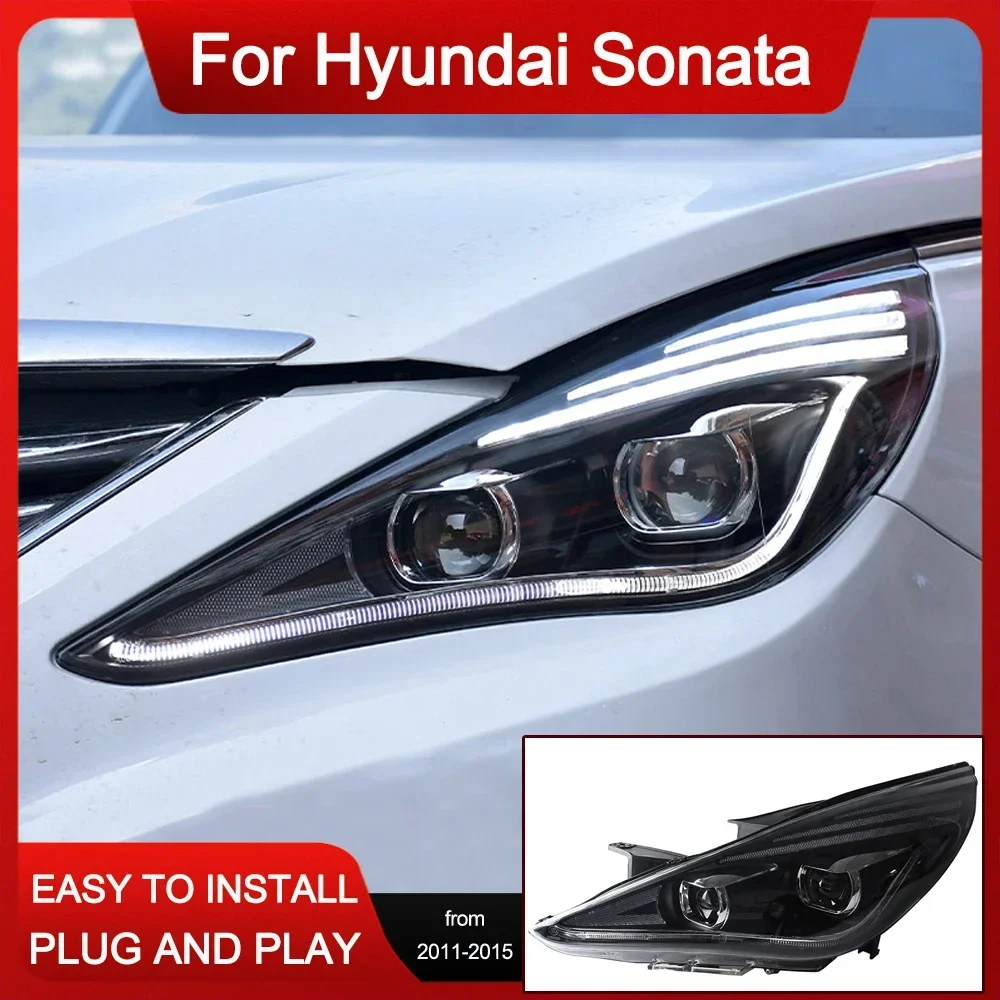 

Для Hyundai Sonata 8 2011-2016 Фара DRL Дневные ходовые огни Светодиодная лазерная биксеноновая лампа Противотуманные фары Автомобильный аксессуар Sonata Фара