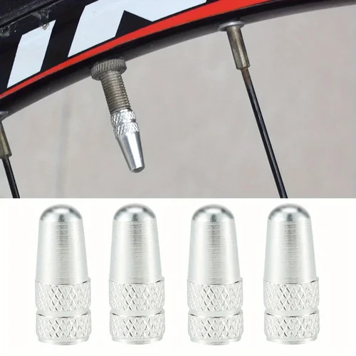 Imagen 2 del producto 4 unids/set tapa de válvula de neumático de bicicleta de Color arcoíris tapas de aluminio para válvulas tapa de válvula francesa Presta sombrero de neumático de bicicleta accesorios MTB nuevo
