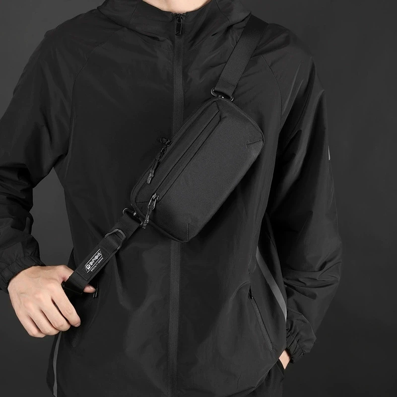 حقيبة خصر تكتيكية جديدة متعددة الوظائف، حقيبة صدر خارجية من النايلون المقاوم للماء، حقيبة كروس عصرية وغير رسمية بكتف واحد #2