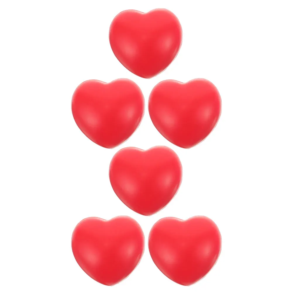 

6 Pcs Heart Shaped PU Grip Balls Hand Exercise Gifts High Elasticity Squeeze Ball Finger Training Strengthener