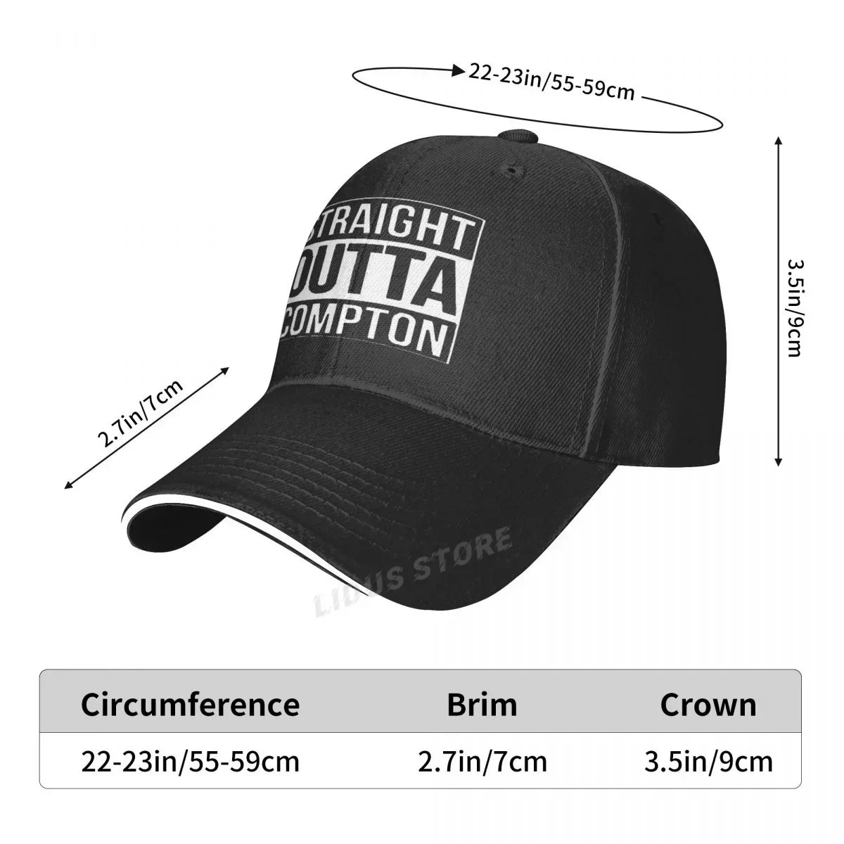 Straight Outta Compton Baseball Cap NWA California GOTHIC Eazy E NWA Dr. Dre Hip Hop Dad Hat Men Women Summer Compton Cap