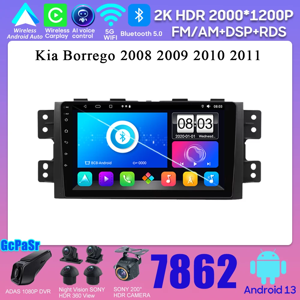 

Car Android Kia For Borrego 2008 2009 2010 2011 Multimedia Video Player 2 din GPS Navigation Wireless Android Auto 5G Wifi