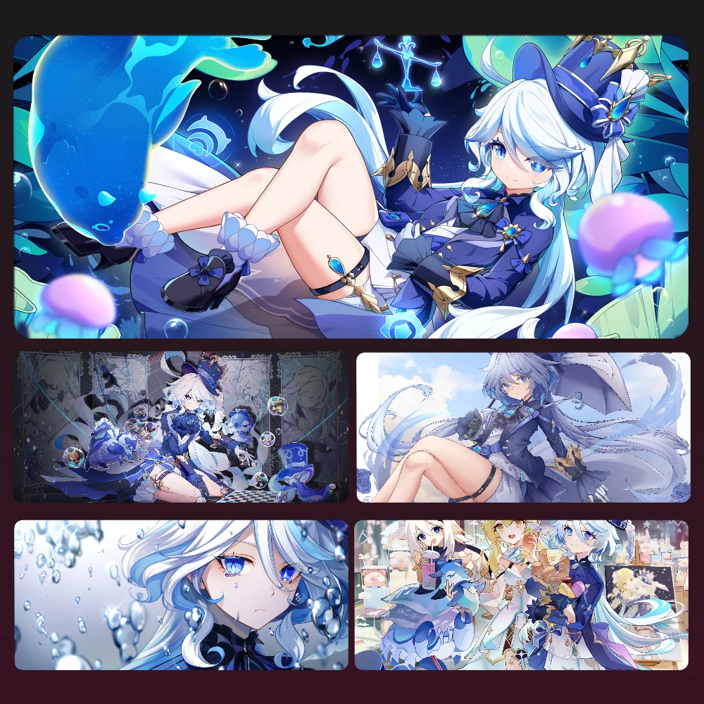 

Anime Focalors Furina Mouse Pad Large Computer Laptop Non-slip Office Keyboard Mats Desk Mat Sexy Girl Mousepad Mousepad