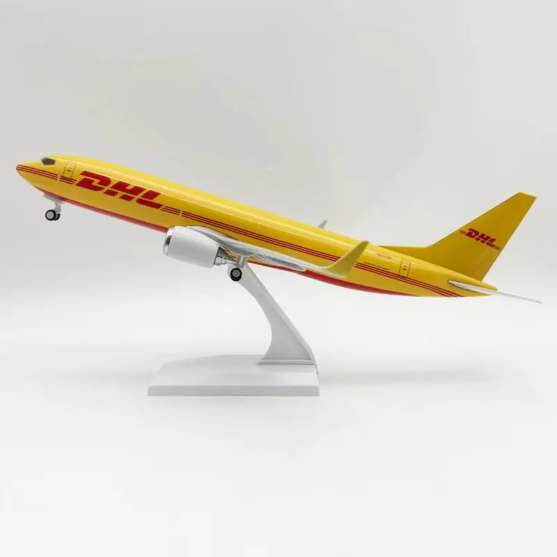 

30cm Resin Airplane Models DHL Cargo Express Airline B737 1:250 Scale Aircraft Diecast Assembly with Wheels & Base Boys Toys