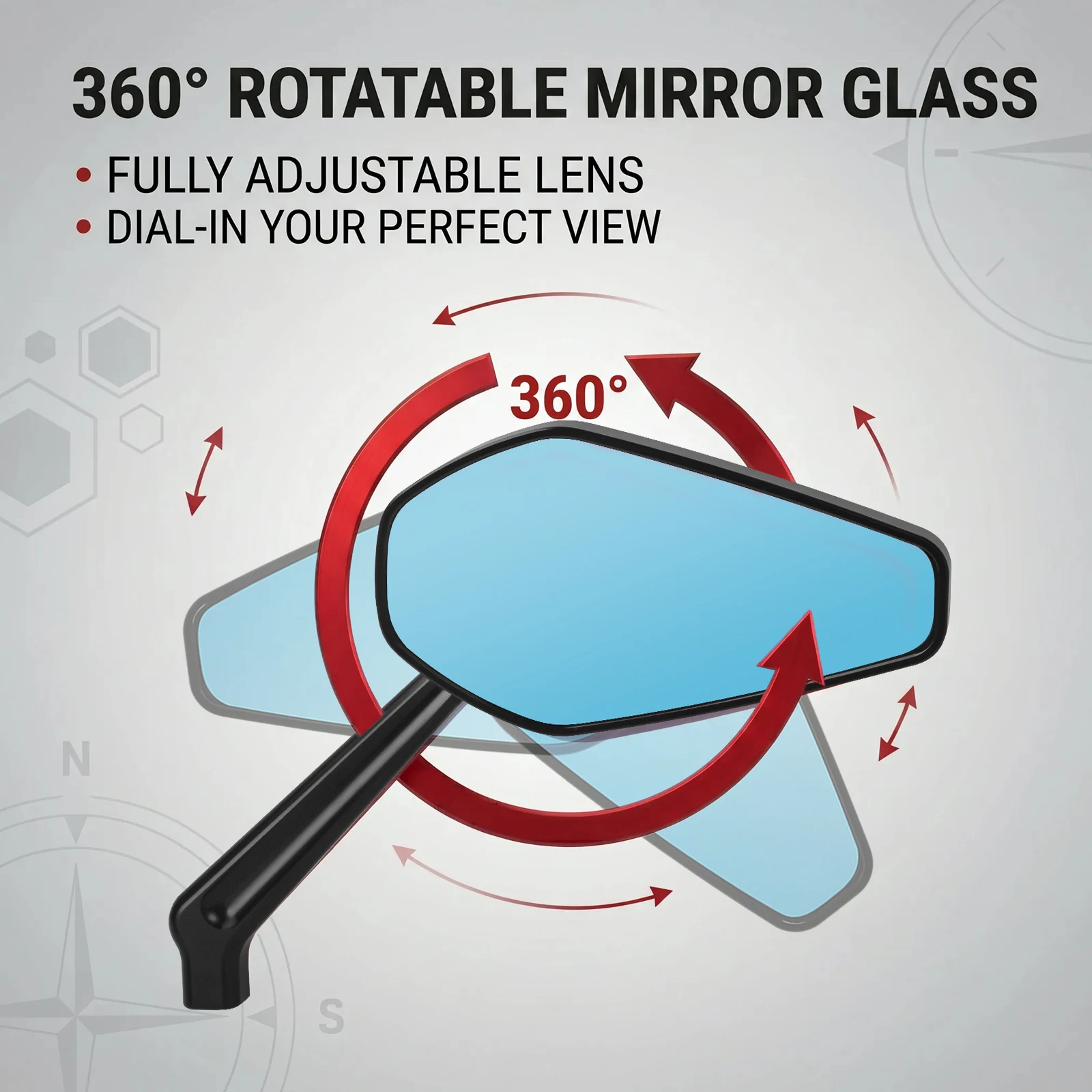 Motorcycle Rearview Mirror Left Right Side Mirror 8MM Thread For Harley Softail Breakout Sportster XL 1200 Dyna Fat Bob Touring 5