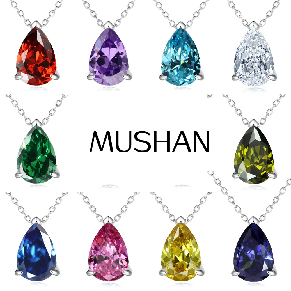 

Ювелирные изделия MuShan: Классическое ожерелье из стерлингового серебра 925 пробы с цирконием 7А, позолоченное настоящим золотом, для свадеб и торжеств, премиум-класса, с подвеской