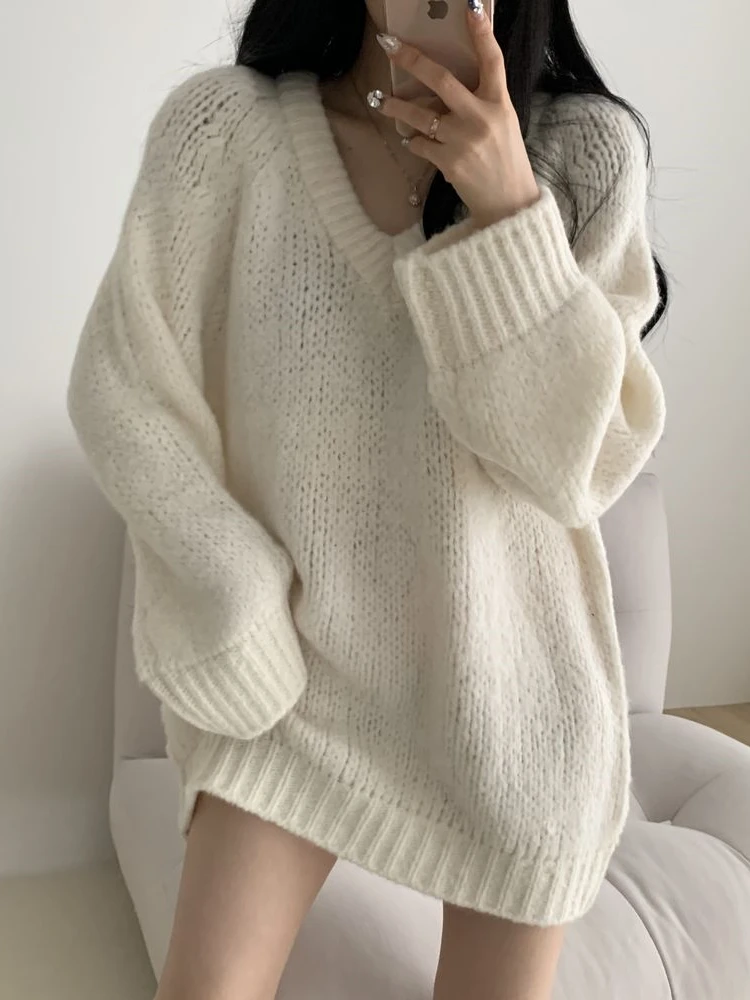 Women Sweater Womens Winter Sweaters Pullover Traf Female Knitting Overszie Long Sleeve Loose Knitted Outerwear Ropa De Mujer