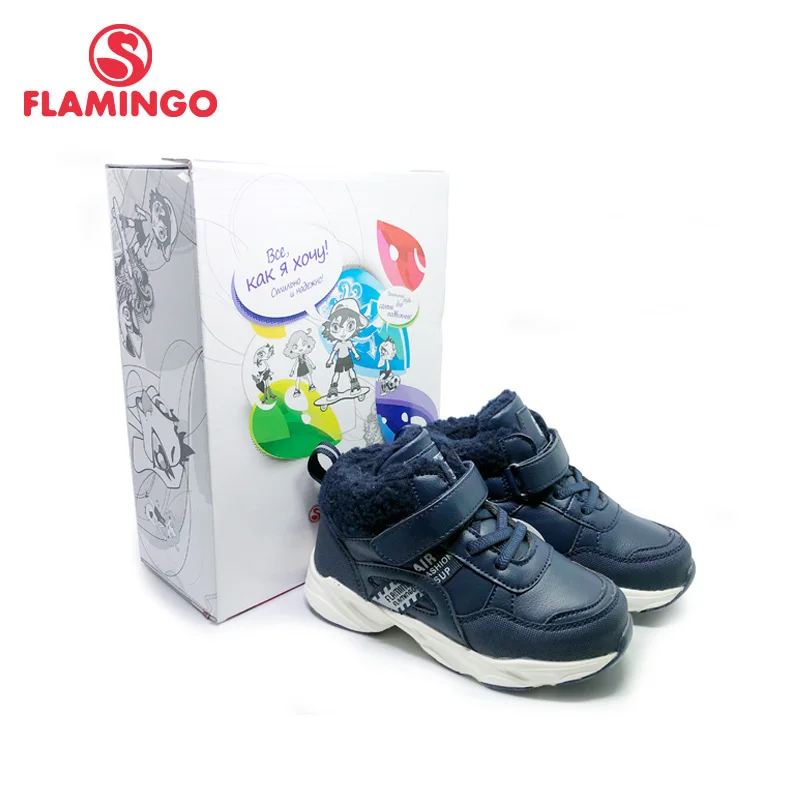 FLAMINGO  Autumn Boys Boots Children\'s Shoe High Quality Ankle Kids Shoes with Hook& Loop for Little Boys 202B-F13-2006