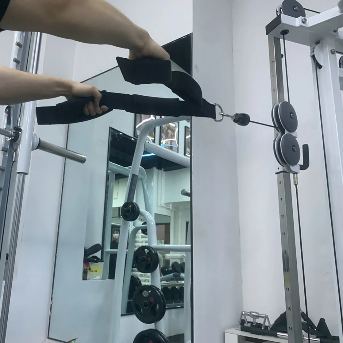 

Крепление для троса трицепса с 2 ручками Тяговая веревка для тяги для Push DownsCrunchesFacepulls для профессионального тренажерного зала-ABWY