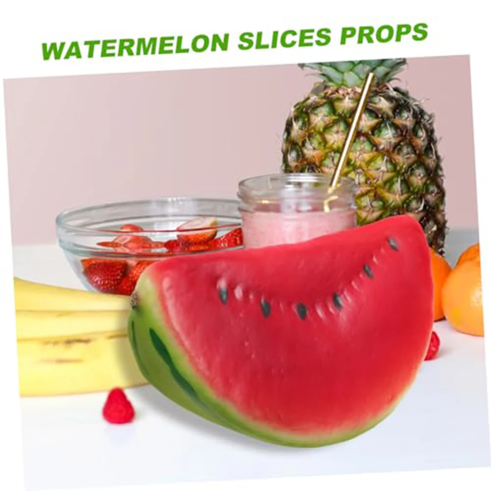 4pcs Artificial Fruits Simulated Watermelon Model Fruit Slices Photography Prop Foam Fake Watermelon Ornament Food Holiday Party