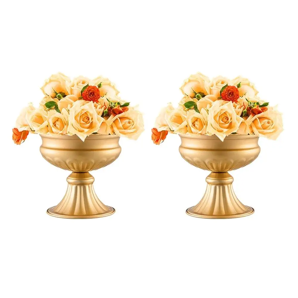

10PCS 16cm 6.3” Wedding Flower Vase Metal Gold for table Floral Stand