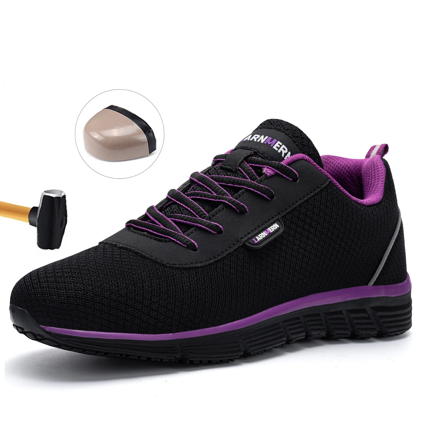 

Женская защитная рабочая обувь, обувь со стальным носком, легкие дышащие, небьющиеся, нескользящие кроссовки SRC