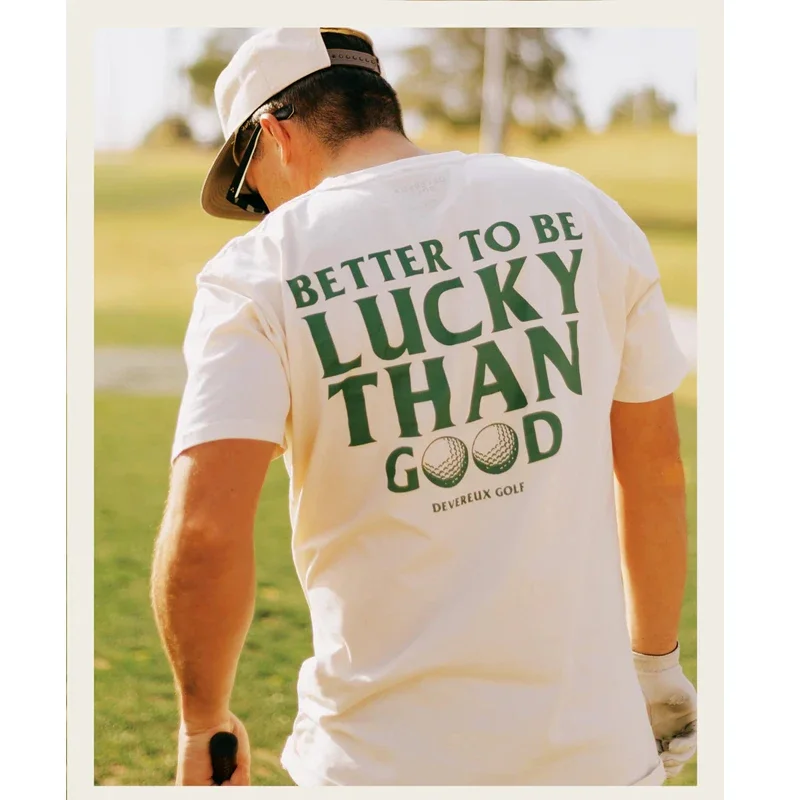 

DEVEREUXE GOLF Summer 100% Cotton High Quality Printed Clothing Men and Women Universal Golf Round Neck Short Sleeve T-shirt