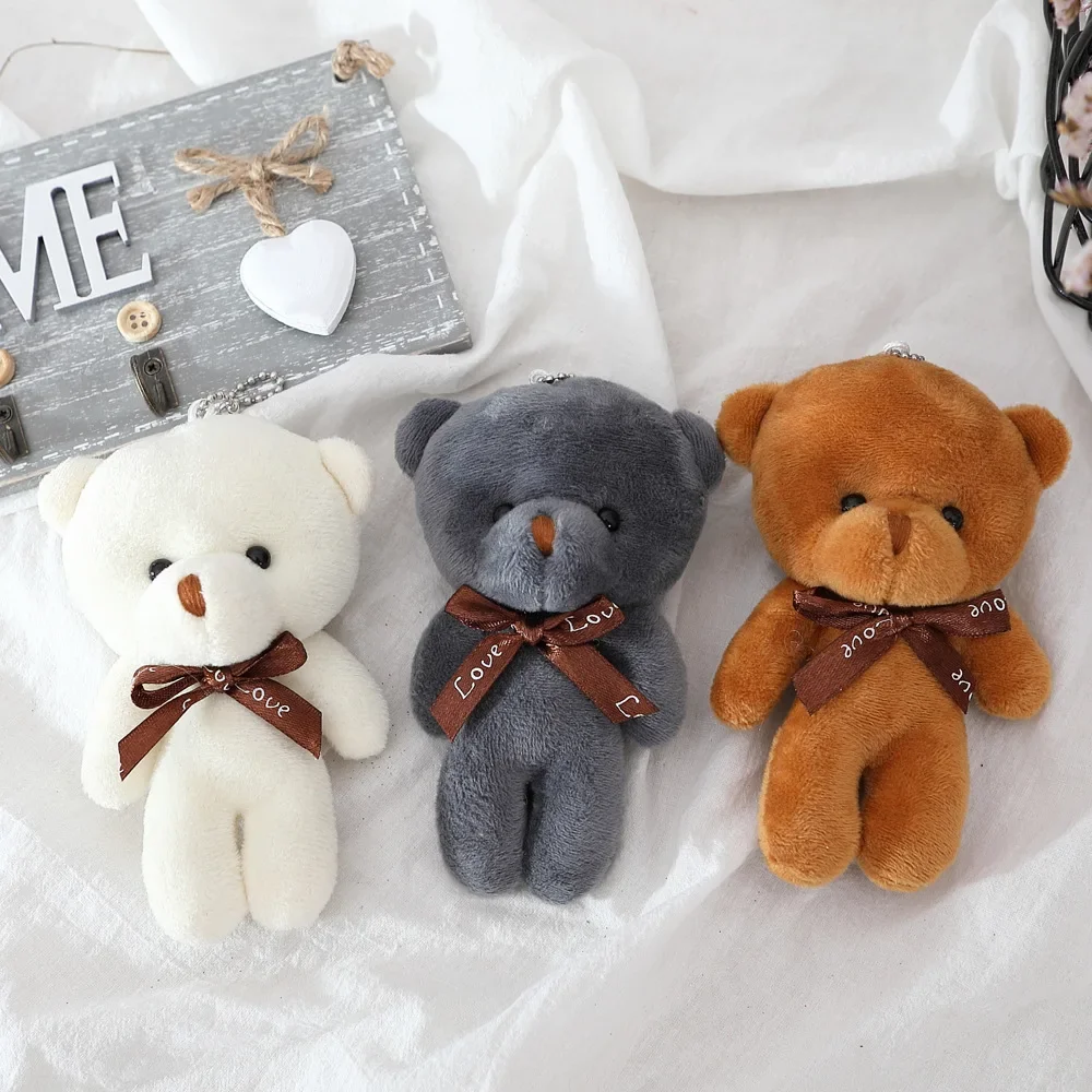 12cm Mini Teddy Bear Doll Cute Plush Toys Animal Stuffed Doll Keychain Pendant Small Gift for Party Wedding Toys マイメロディ グッズ