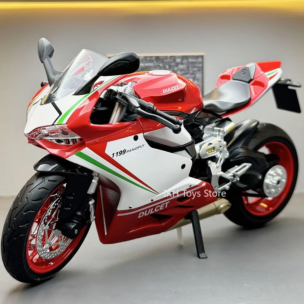 

1:9 1199 R1M Toy Model Motorbikes Metal Diecast Front Wheel Steering Shock Absorption Miniature Motorcycles for Children Gifts