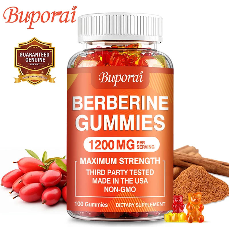 Berberine Gummies 1200MG - Helps Control Blood Sugar, Promotes Cardiovascular and Cholesterol Health, Promotes Metabolism