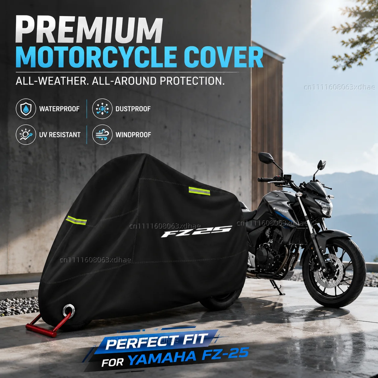 

Motorcycle Full Cover Waterproof Rain Dustproof All Season 190T Oxford Cloth For For YAMAHA FZ-25 FZ25 FZ 25