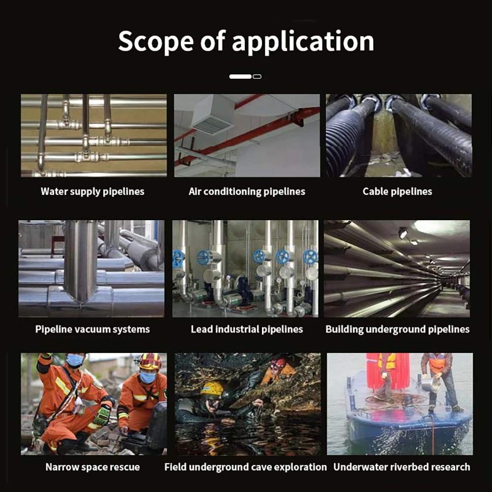 Industrial Mini Camera 23mm Lens 10'' HD Digital Screen IP68 Waterproof LED Light Sewer Pipe Borescope SD Card Pipe Camera