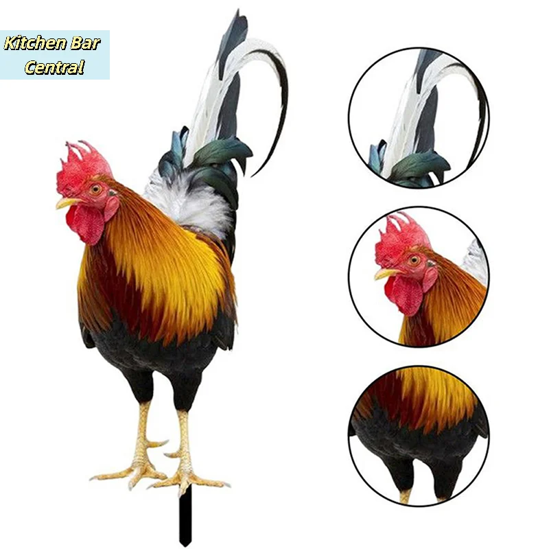 【Weatherproof Garden Rooster Statue Chicken Sculpture Hen Figurine For Home Outdoor Yard Patio Backyard Decor】