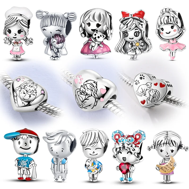 925 Sterling Silver Charms Beads Boys Girls Mother Ballet Love Pendants Fit Original Bracelet Necklace Women Jewelry DIY Gift